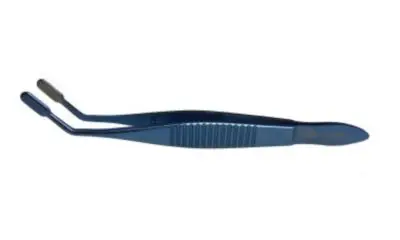 Blaue medizinische Pinzette aus Metall