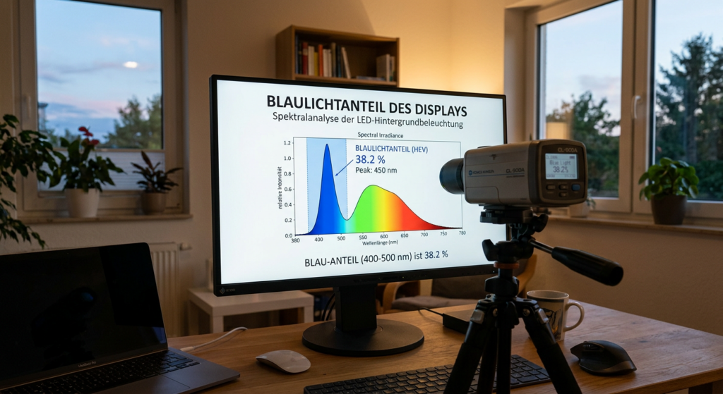 Blaulichtanteil des Displays